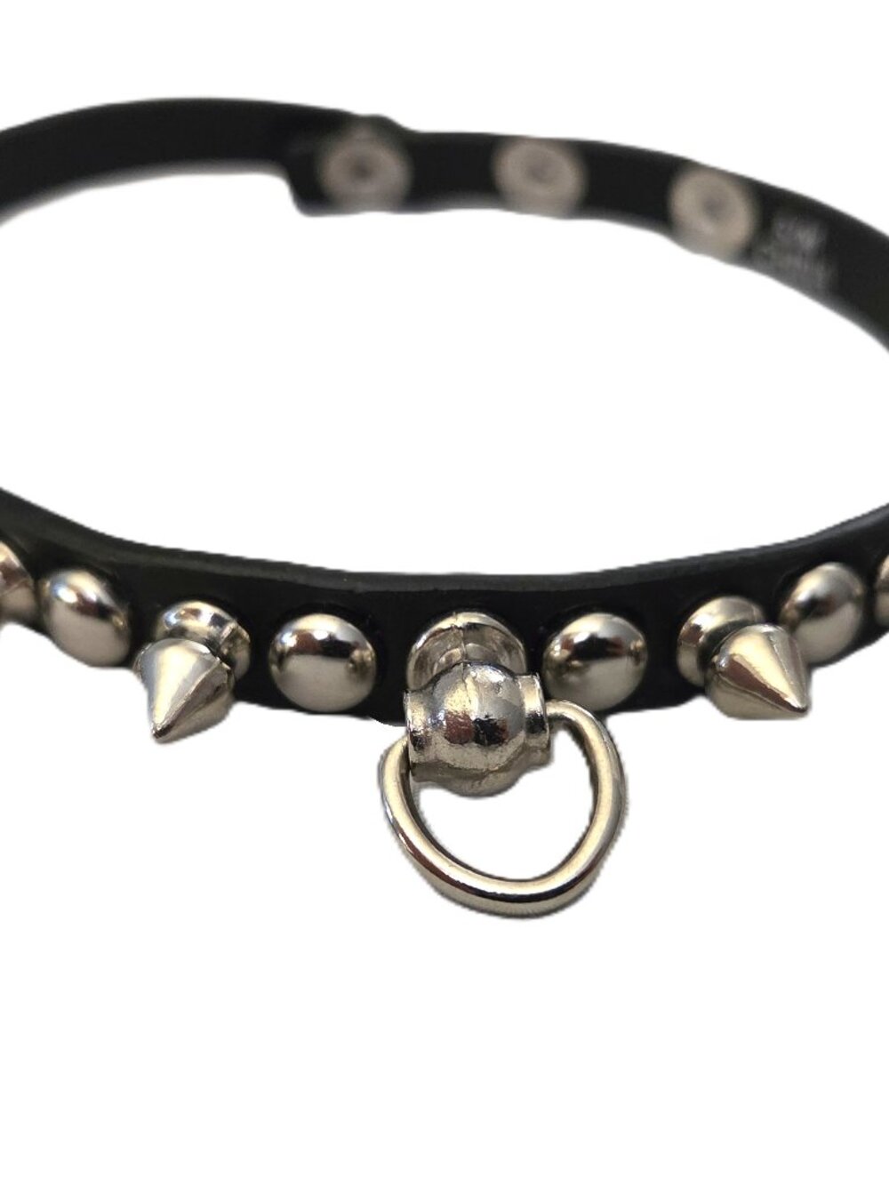 New Hot Topic Black Silver Tone 15" Choker Studded Leash Goth Punk Necklace